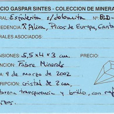 Sphalerite with Dolomite