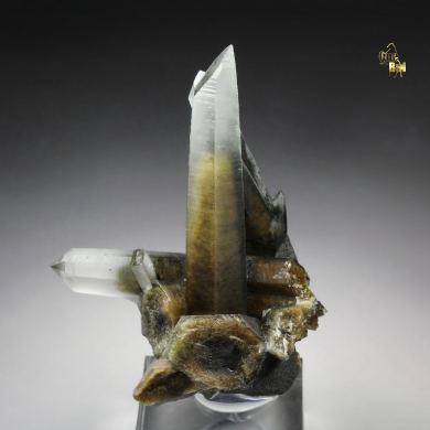 QUARTZ with AMPHIBOLE GROUP var. BYSSOLITE inclusions