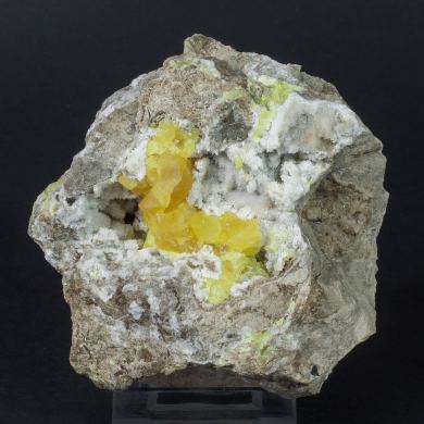 Sulphur with Calcite