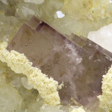 Fluorite, quartz, calcite, dolomite