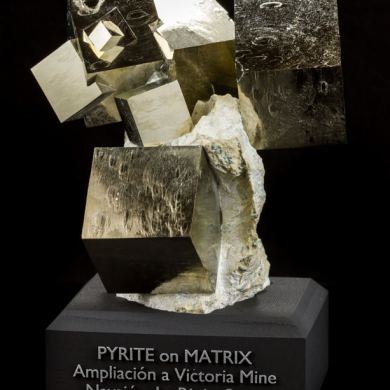 9-Cube Pyrite Cluster on Matrix