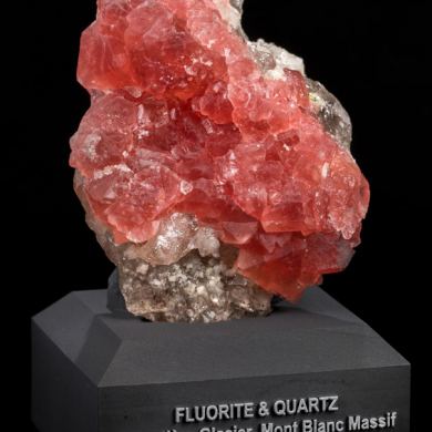 Red Fluorite & Quartz from Mont Blanc