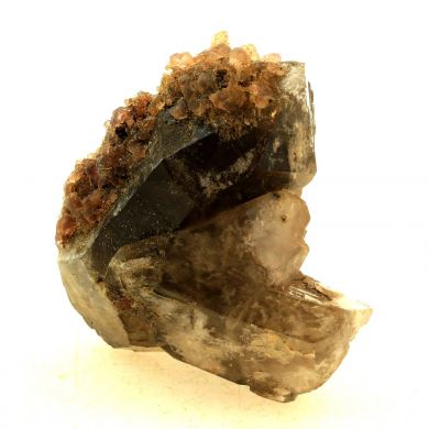 Pink fluorite + Smoky quartz.