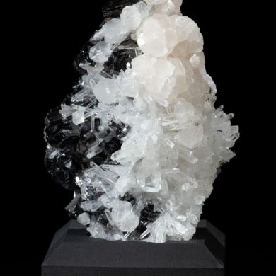 Calcite & Quartz on Sphalerite from Trepca, Kosovo