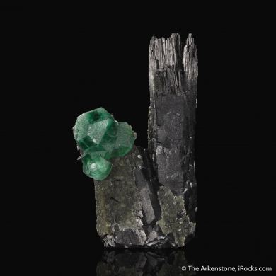 Fluorite on Schorl