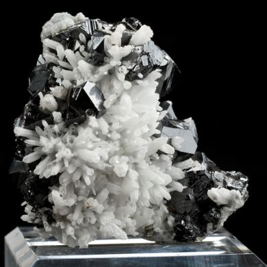 White Quartz with Black Sphalerite from Trepca Mine in Kosovo