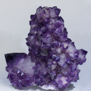 Quartz (variety amethyst) epitactic Calcite