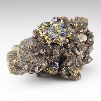 Sphalerite with Chalcopyrite, Gypsum