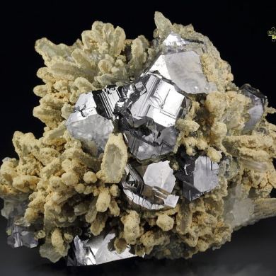 GALENA twinned, QUARTZ