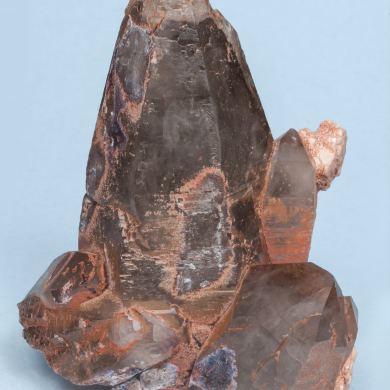 Quartz (variety smoky) with Albite