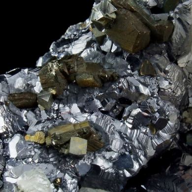 Calcite, pyrite, galena