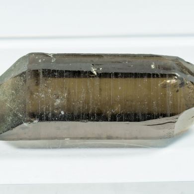 Quartz (variety smoky) doubly terminated with Chlorite