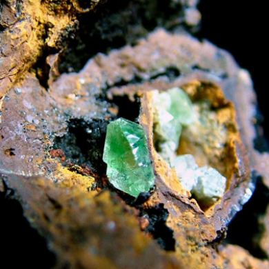 Green Anglesite with Cerussite