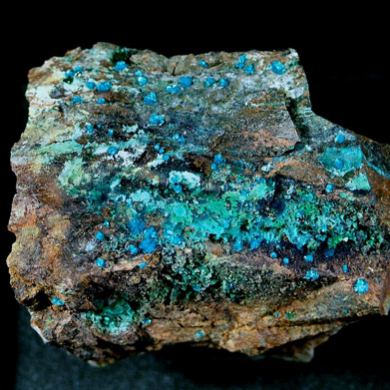 Sampleite with Atacamite and Chrysocolla