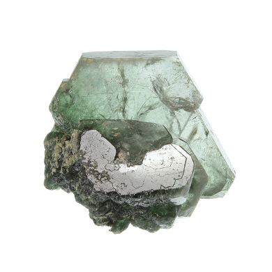 Fluorapatite with Actinolite (var: Byssolite) inclusions