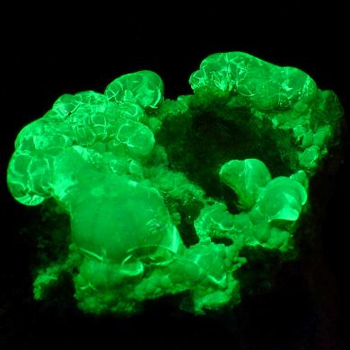 Opal var. hyalite CRAZY FLUORESCENCE