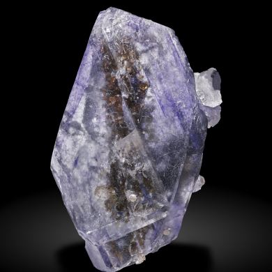 Fluorite (spinel twin) with Calcite