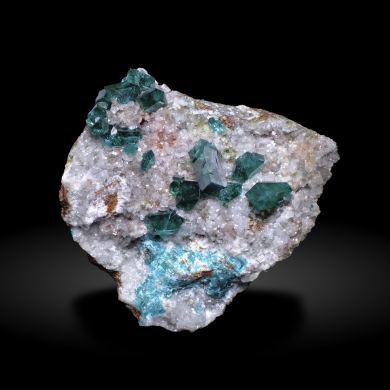 Dioptase with Dolomite