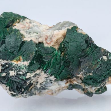 Malachite xx with Dolomite and Quartz