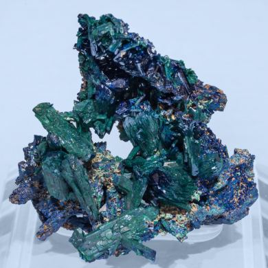 Malachite after Azurite with Azurite