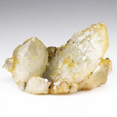 Quartz with Goethite, Adamite, Olivenite, Bayldonite