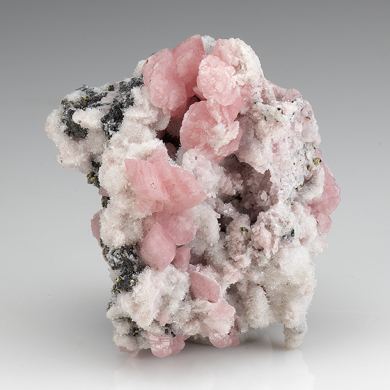 Rhodochrosite with Quartz, Sphalerite