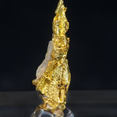 Gold (spinel twin) with Quartz