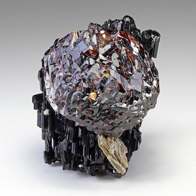 Spessartine with Schorl, Muscovite