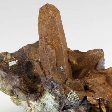 Olivenite with Malachite, Pseudomalachite, Goethite, Quartz