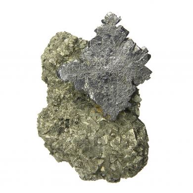 Bournonite (excellent “cogwheel”) on Pyrite