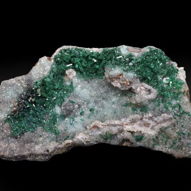 Dioptase with Plancheite and Quartz