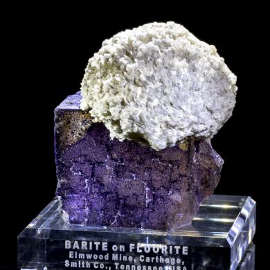 Huge Barite Ball on Fluorite from Elmwood Mine