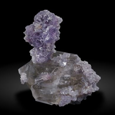 'lepidolite' with Quartz (variety smoky quartz)