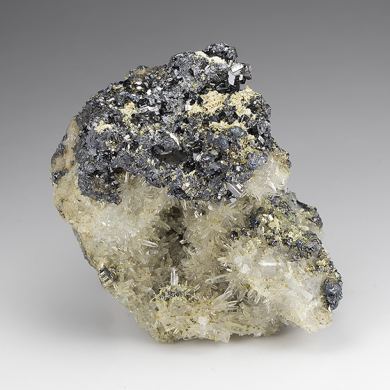 Enargite with Pyrite, Quartz, Digenite, Calcite
