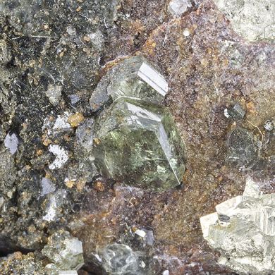 Ludlamite with Pyrite