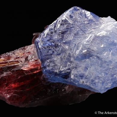 Sapphire on Spessartine Garnet