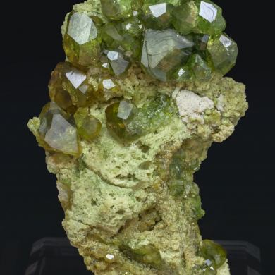 Andradite (variety demantoid) with Calcite