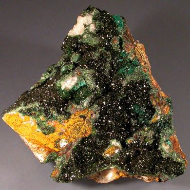 Libethenite with Pseudomalachite