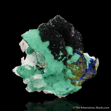 Volborthite and Azurite on Malachite