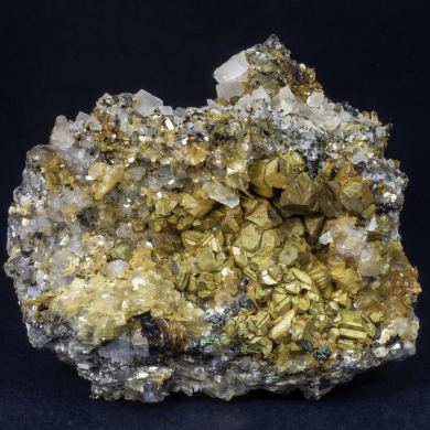 Kësterite with Mushistonite, Muscovite, Calcite and Fluorapatite