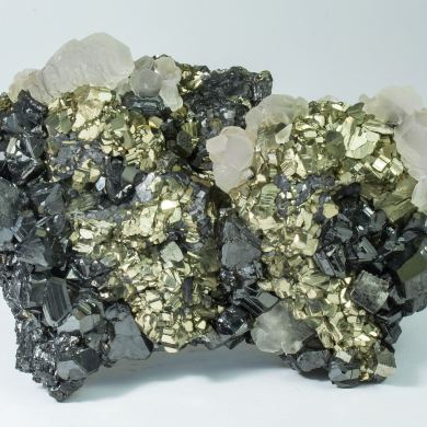 Pyrite with Sphalerite and Calcite