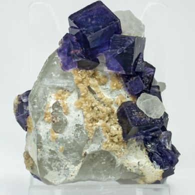 Fluorite with Quartz and Calcite