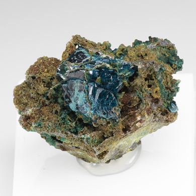 Veszelyite with Pseudomalachite, Segnitite