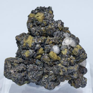 Acanthite (Se-bearing) with Polybasite (Se-bearing) and Calcite