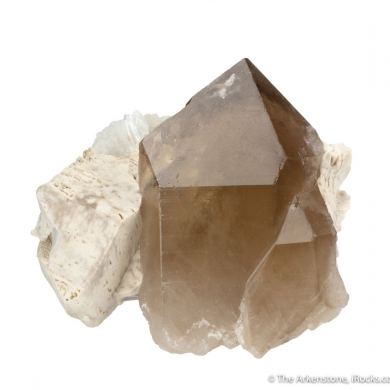 Quartz var Smoky with Microcline and Albite