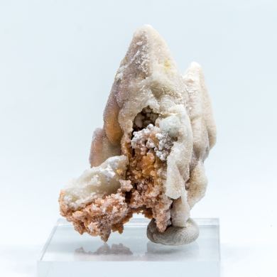 Quartz ps. Calcite with Fluorite