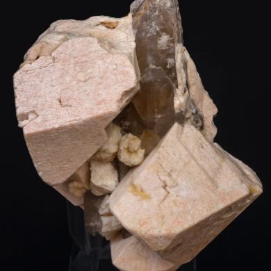 Microcline with Albite and Quartz (variety smoky)