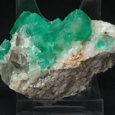 Fluorite (octahedral) with Quartz