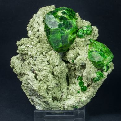 Andradite (variety demantoid) with Diopside