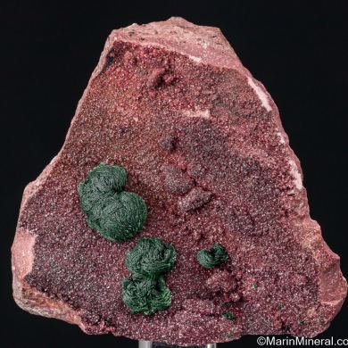 Malachite on Cobaltian Calcite